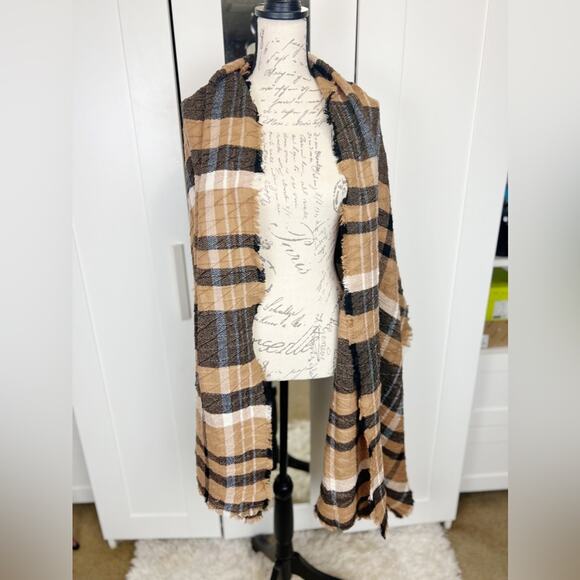 Plaid Wrap Scarf One Size - Picture 5 of 7